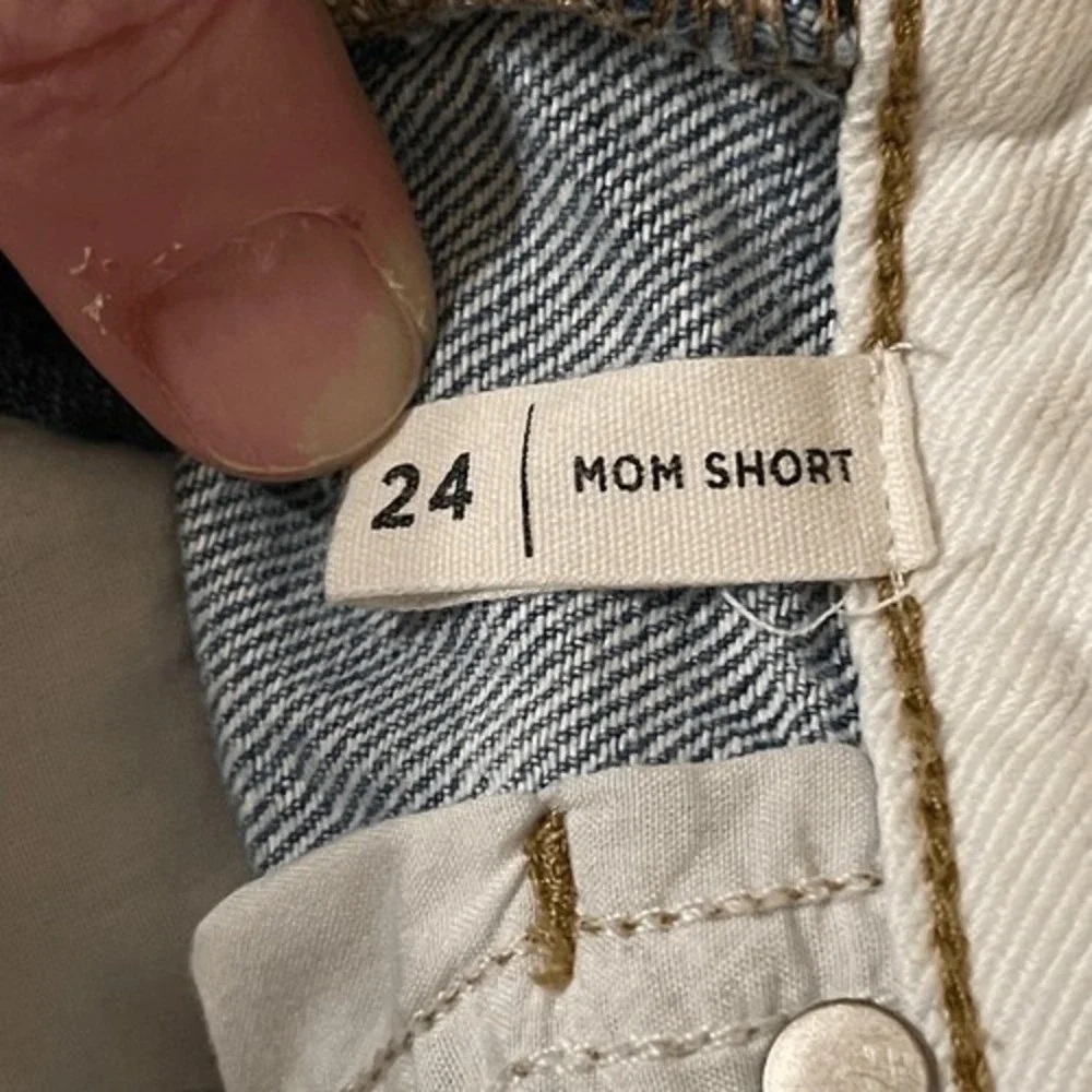 PacSun Mom‎ Shorts Light Wash Contrast Waistband Mid Rise Size 24